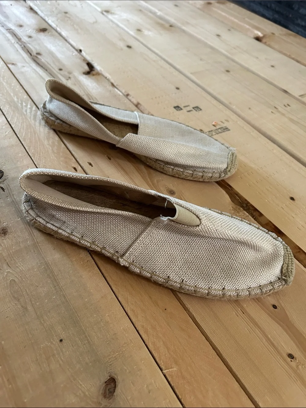 Women's Canvas Espadrille Slip-Ons in Natural Cream